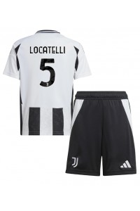 Juventus Manuel Locatelli #5 Jalkapallovaatteet Lasten Kotipeliasu 2024-25 Lyhythihainen (+ Lyhyet housut)